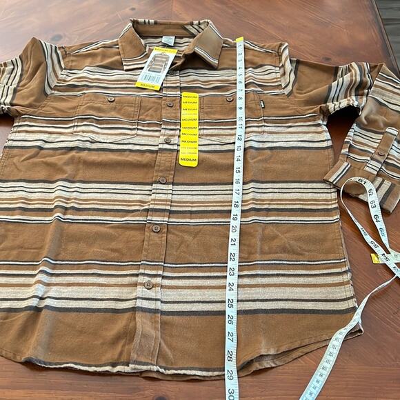 Hurley Mens Brown Striped Flannel Shirt Medium Gorpcore Outdoors NWT - Picture 6 of 8